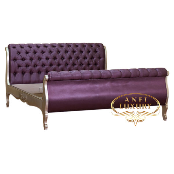 salma deep purple full upholstery bed