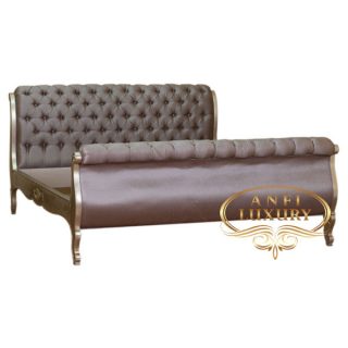 salma dark brown full upholstery bed