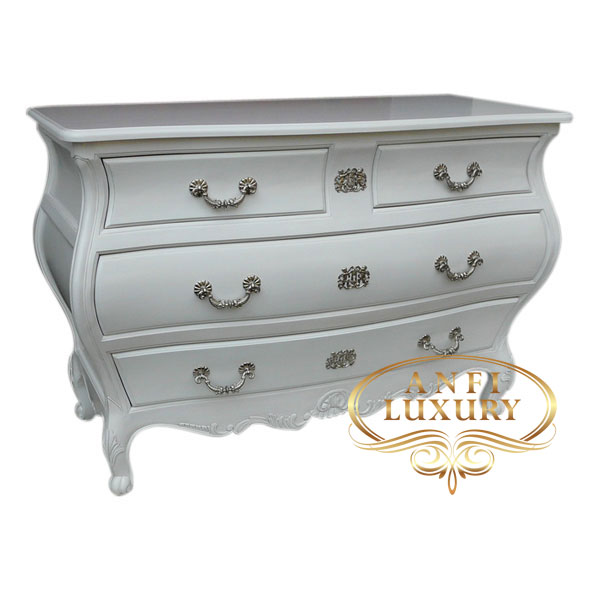 Toulouse White 4 Drawers Commode