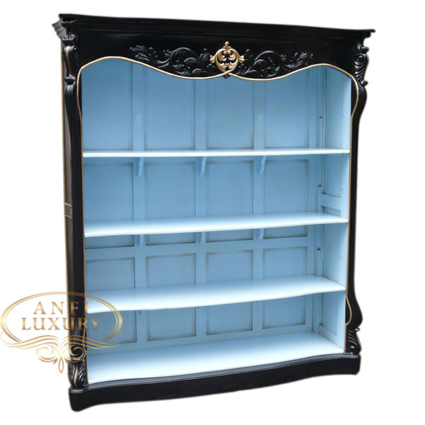 kelsey black blue bookcase